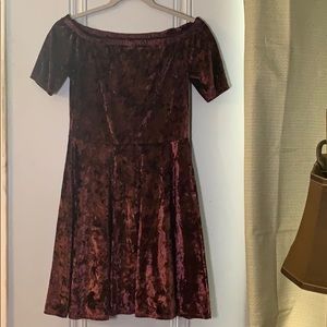 Maroon off shoulder dress